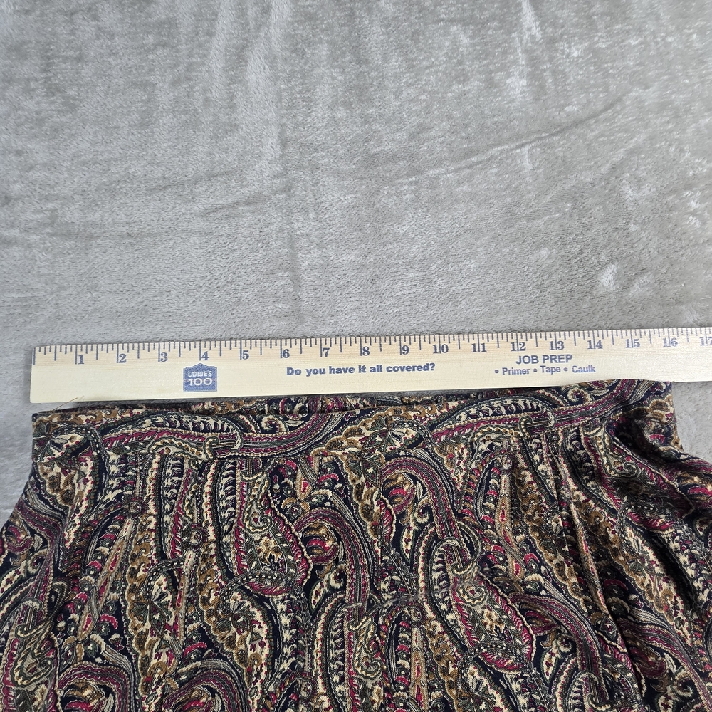 Koret Vintage Paisley Midi Skirt Size 14 Rayon Boho Elastic Waist Flowy - Picture 4 of 8